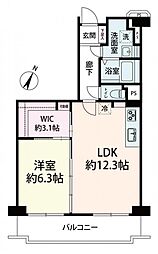 レック北梅田 1LDKの間取図画像