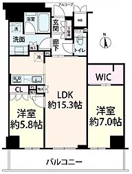 ジオ釣鐘町 2LDKの間取図画像