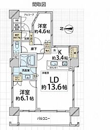 福島ガーデンズタワー 2LDKの間取図画像