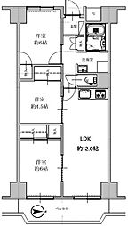 ローレルハイツ大淀1号棟 3LDKの間取図画像