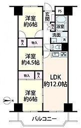 ローレルハイツ大淀1号棟 3LDKの間取図画像