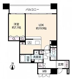 OAPレジデンスタワー東館 1LDKの間取図画像