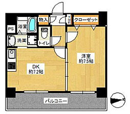 クレール上本町 1DKの間取図画像