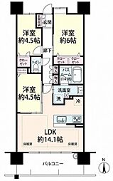 プレサンスグラン福島 3LDKの間取図画像
