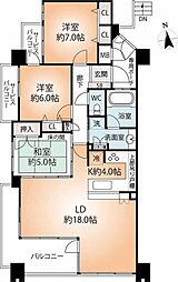 アーバニス垂水霞ケ丘ソシエル 3LDKの間取図画像