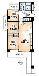 本山ロイヤルマンション 3LDKの間取図画像