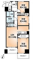 メゾンドール下山手 3LDKの間取図画像