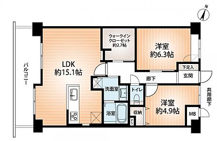 2LDK 間取り
