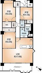 ポートピアプラザE棟 3LDKの間取図画像
