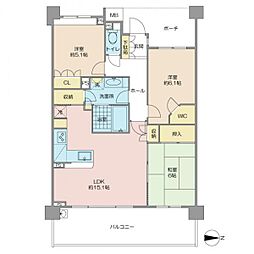プラウド大宮日進 3LDKの間取図画像
