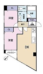 ドゥエル西日暮里 2DKの間取図画像