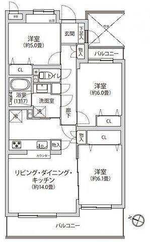 間取り レールシティ西国分寺 2階/-
