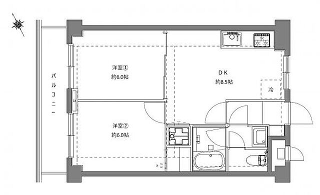 間取り ロータリーハイツ国立　A棟 4階/-