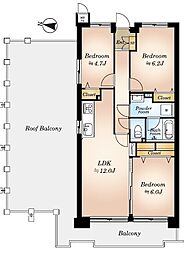 サンベール久米川 3LDKの間取り
