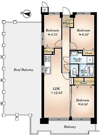 間取り サンベール久米川 4階/-