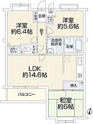 ロイヤルステージ多摩センター 3LDKの間取図画像