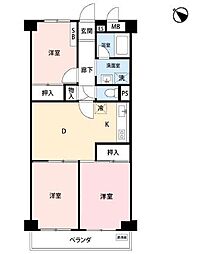 日野台ハイツ 3DKの間取図画像