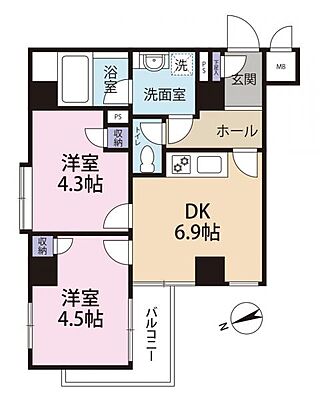 間取り ドメイン国分寺 4階/-