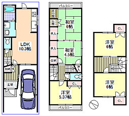 京都市右京区鳴滝川西町 5LDKの間取り