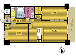 プロスペリタ宗方 2LDKの間取図画像