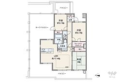 開放感!28?のルーフバルコニー付き三方角部屋!