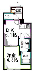 JR総武線 西荻窪駅 徒歩17分の賃貸マンション 5階1DKの間取り