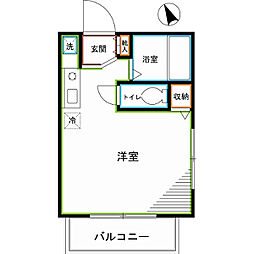 JR中央本線 西荻窪駅 徒歩10分の賃貸マンション 2階ワンルームの間取り