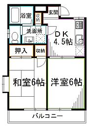 西武新宿線 上井草駅 徒歩10分の賃貸アパート 2階2DKの間取り