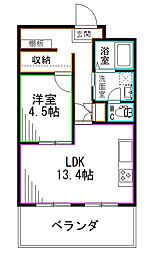 京王井の頭線 富士見ヶ丘駅 徒歩2分の賃貸マンション 3階1LDKの間取り