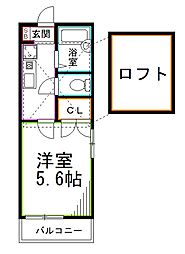 西武新宿線 上井草駅 徒歩5分の賃貸アパート 1階1Kの間取り