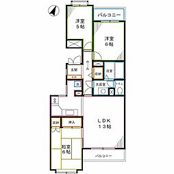 カサデ高井戸 3LDKの間取図画像