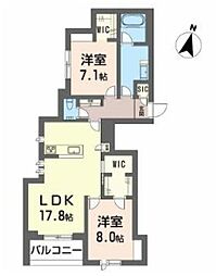 カンタービレ荻窪 2LDKの間取図画像