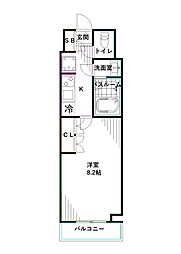 ジェノヴィア鷺ノ宮スカイガーデン 1Kの間取図画像