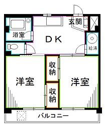 ノースメインビル 2Kの間取図画像