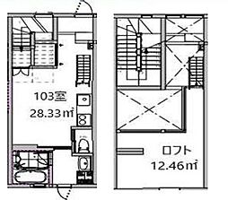パークレーン阿佐ヶ谷 ワンルームの間取図画像
