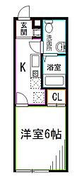 VISTAMINAMIASAGAYA 1Kの間取図画像