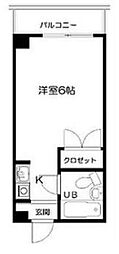 ルフェリ松庵 ワンルームの間取図画像