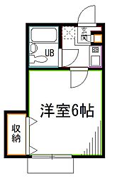 ノーブルハイム 1Kの間取図画像