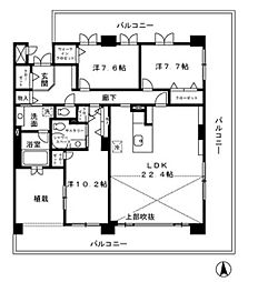 ロイヤルパークス荻窪 3LDKの間取図画像