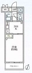 アカンサス 1Kの間取図画像