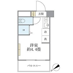 ロイヤルメゾン荻窪 ワンルームの間取図画像