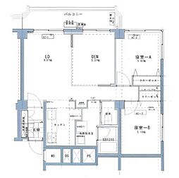 荻窪パーク・マンション 2DKの間取図画像