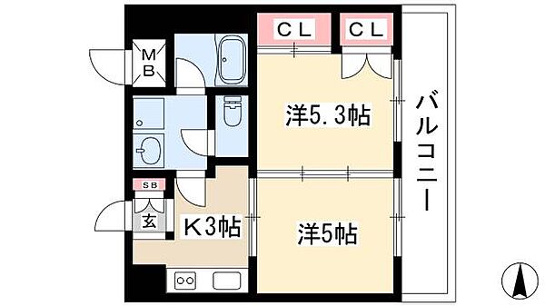 第2タジックビル ｜愛知県名古屋市中区栄5丁目(賃貸マンション2K・3階・32.66㎡)の写真 その2