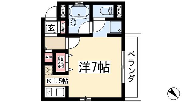 グランハート藤ヶ丘 ｜愛知県名古屋市名東区朝日が丘(賃貸マンション1K・2階・22.86㎡)の写真 その2