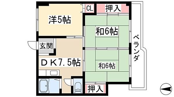 メゾン小六 ｜愛知県名古屋市守山区小六町(賃貸マンション3DK・7階・51.30㎡)の写真 その2