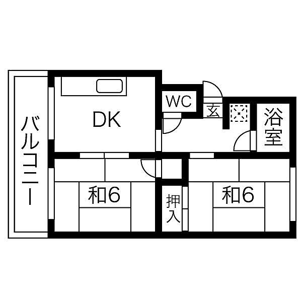 北島コーポラス ｜愛知県名古屋市守山区城南町(賃貸マンション2DK・4階・45.00㎡)の写真 その2