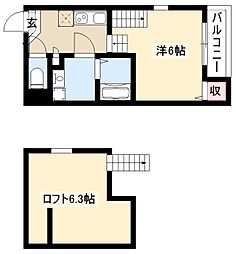 仮称)瀬古一丁目Bコーポ 1階1Kの間取り