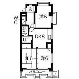第一山田ビル 1階3LDKの間取り