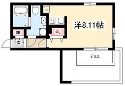 Branche御器所 1階ワンルームの間取り