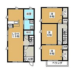 ドルチェヴィータマルヤ 1階3LDKの間取り